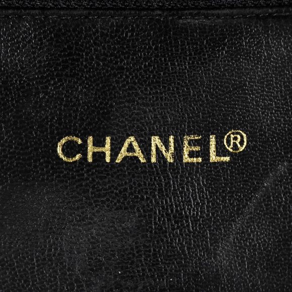 Chanel Tote Bag Cocomark Chain Tote Caviar Skin Black CC Shoulder Bag - Picture 6 of 7